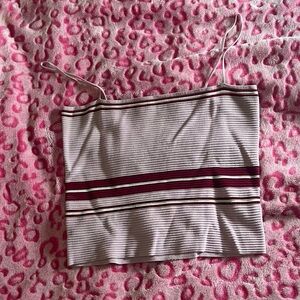 Lulu's Pink and Red Ribbed Top